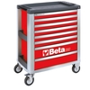 Beta Mobile Roller Cabinet, 8 Drawer, Red 039000043